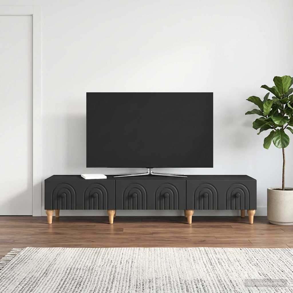 TV Cabinet with Drawer Black 147 x 34.5 x 30 cm Engineered Wood
