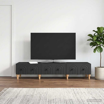 TV Cabinet with Drawer Black 147 x 34.5 x 30 cm Engineered Wood