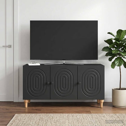 TV Cabinet Black 99 x 34.5 x 50 cm Engineered Wood