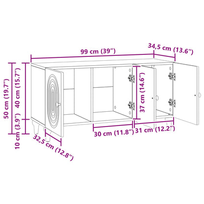 TV Cabinet Sonoma Oak 99 x 34.5 x 50 cm Engineered Wood