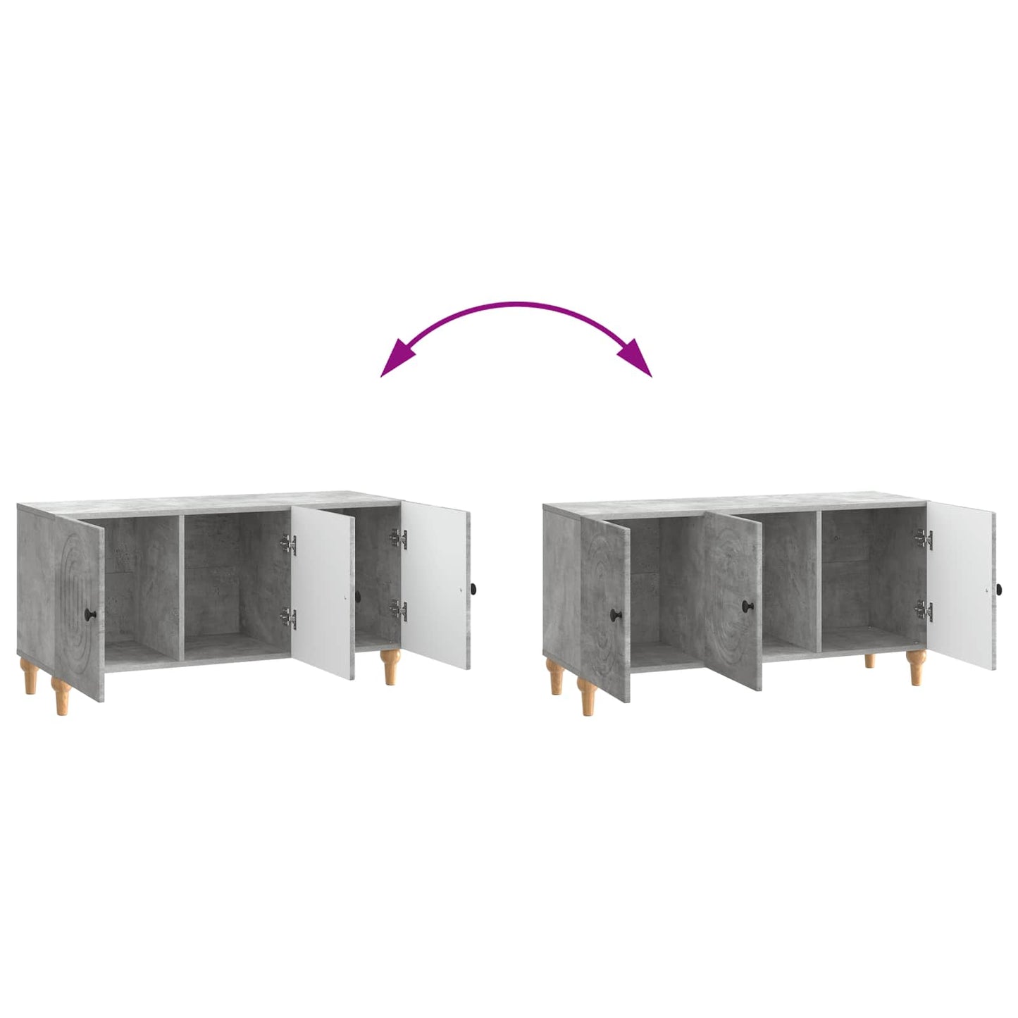 TV Cabinet 99 x 34.5 x 50 cm Concrete Grey Engineered Wood