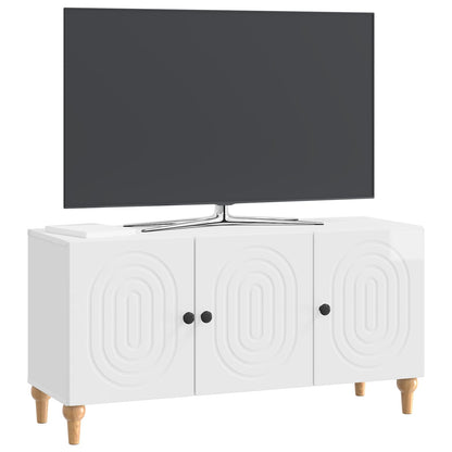 TV Cabinet High Gloss White 99 x 34.5 x 50 cm Engineered Wood