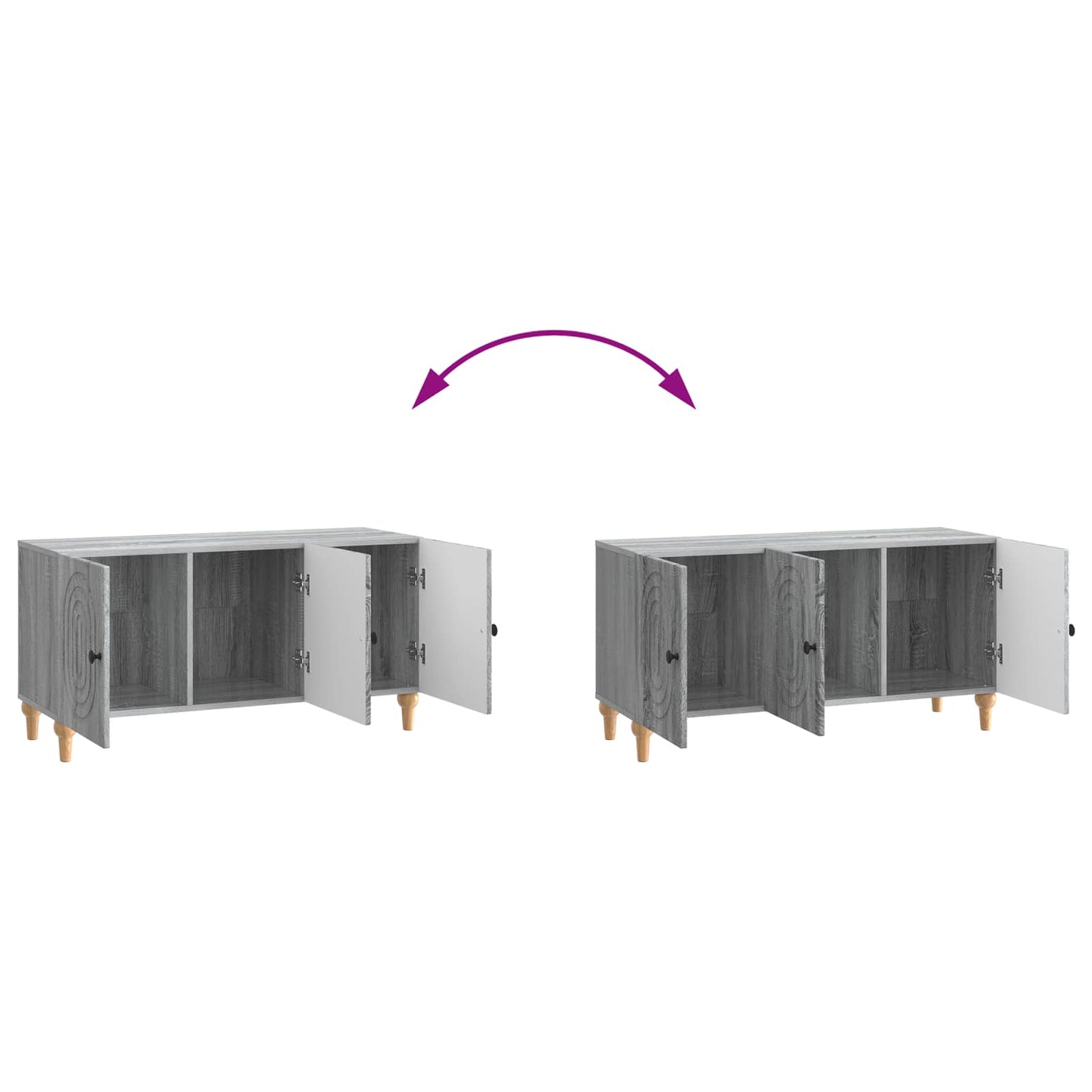 TV Cabinet 99 x 34.5 x 50 cm Grey Sonoma Engineered Wood