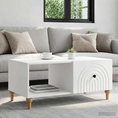 Coffee Table White 90 x 50 x 40 cm Engineered Wood