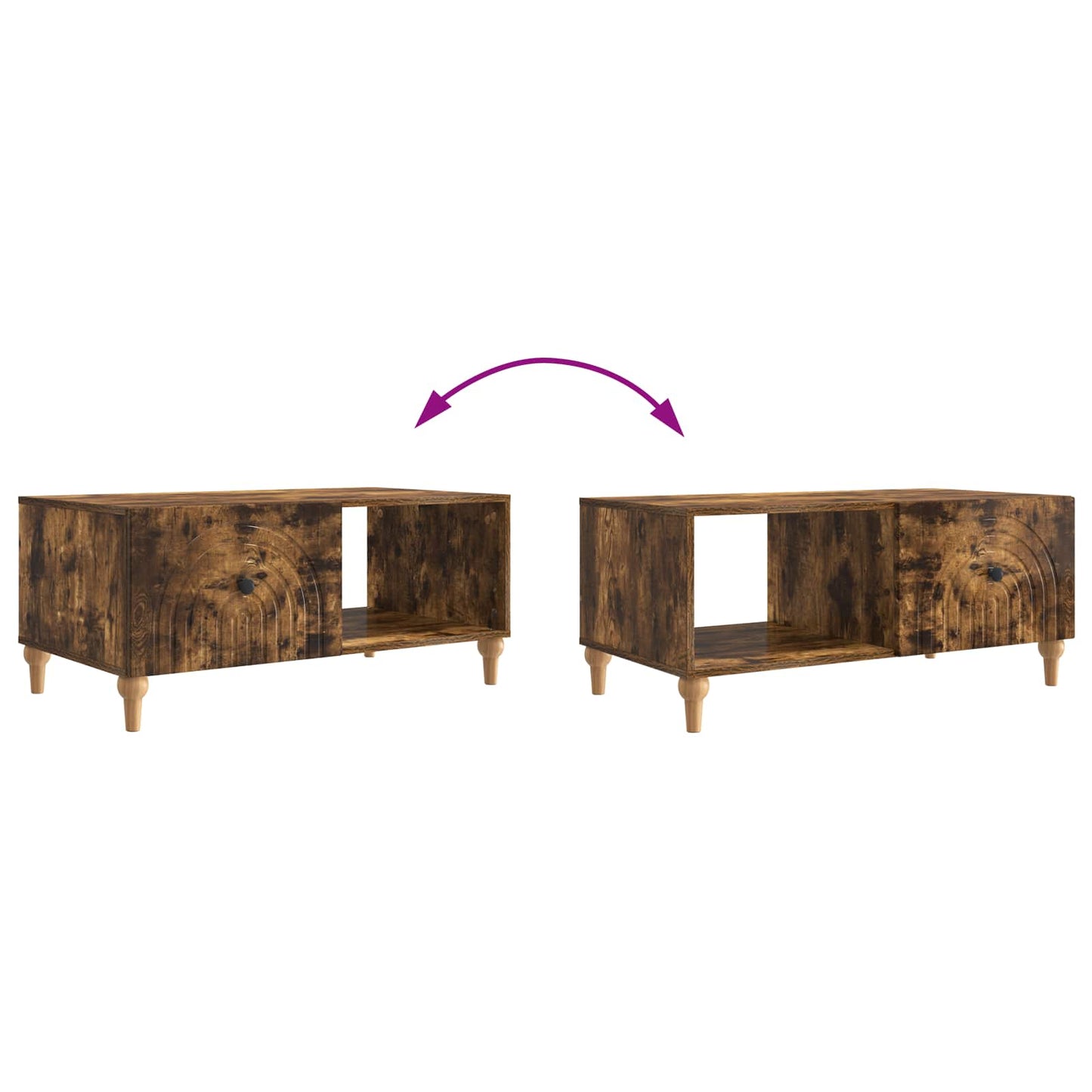 Coffee Table Smoked Oak 90 x 50 x 40 cm Engineered Wood