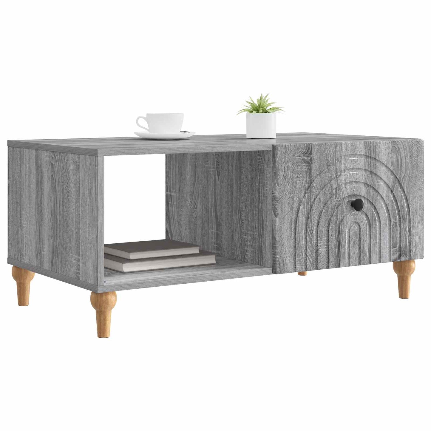 Coffee Table Grey Sonoma 90 x 50 x 40 cm Engineered Wood