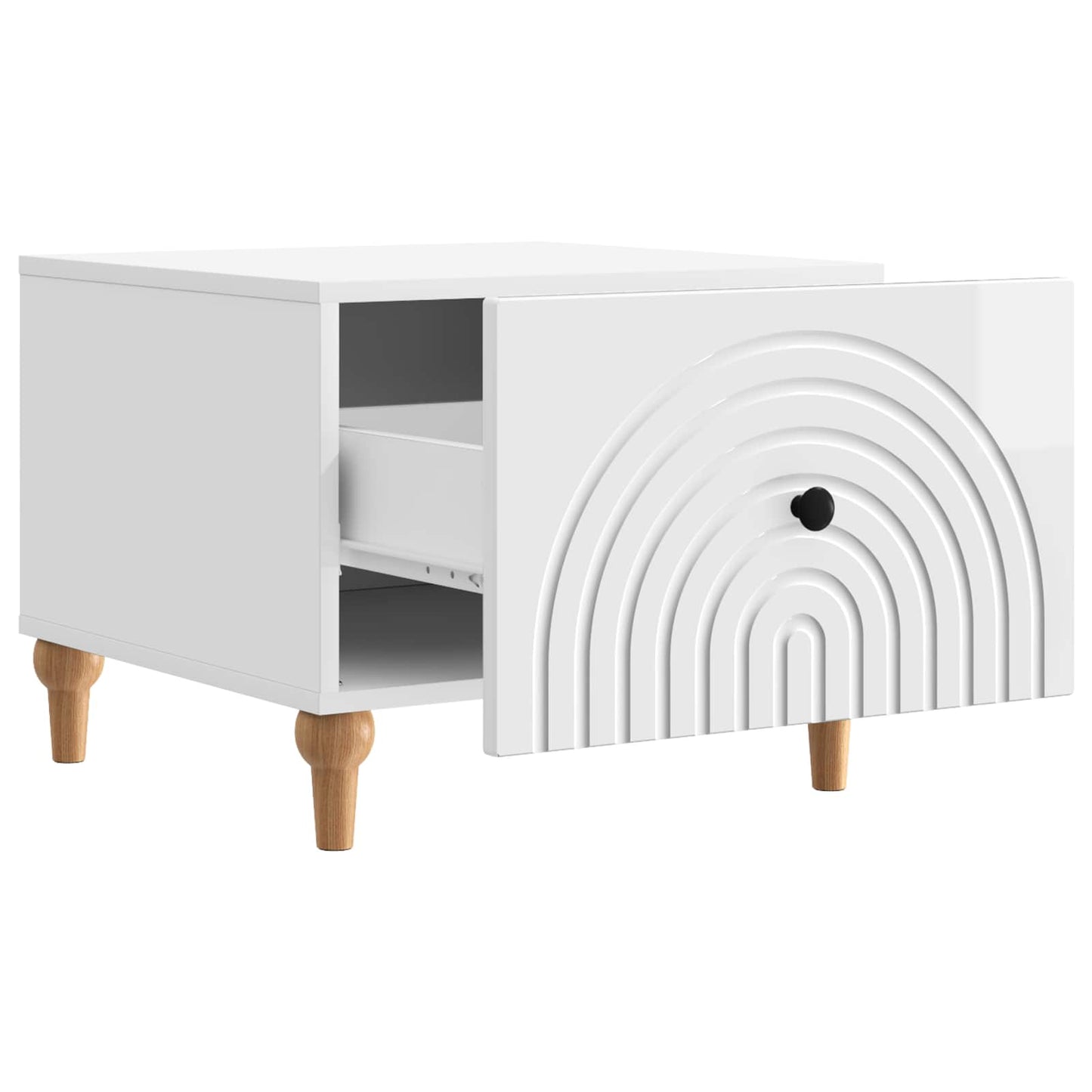 Coffee Table High Gloss White 49 x 50 x 40 cm Engineered Wood