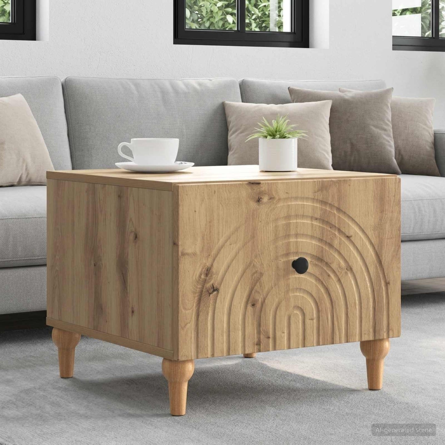 Coffee Table Artisan Oak 49 x 50 x 40 cm Engineered Wood