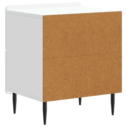 Bedside Cabinet White 43 x 34.5 x 49.5 cm Engineered Wood