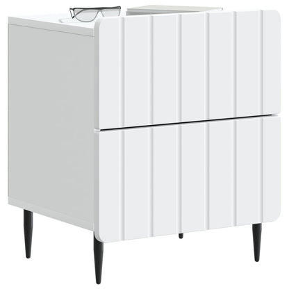 Bedside Cabinet White 43 x 34.5 x 49.5 cm Engineered Wood
