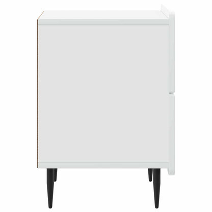 Bedside Cabinet White 43 x 34.5 x 49.5 cm Engineered Wood