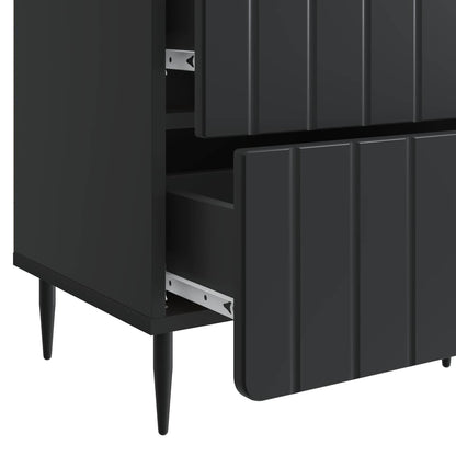 Bedside Cabinet 2 pcs Black 43 x 34.5 x 49.5 cm Engineered Wood