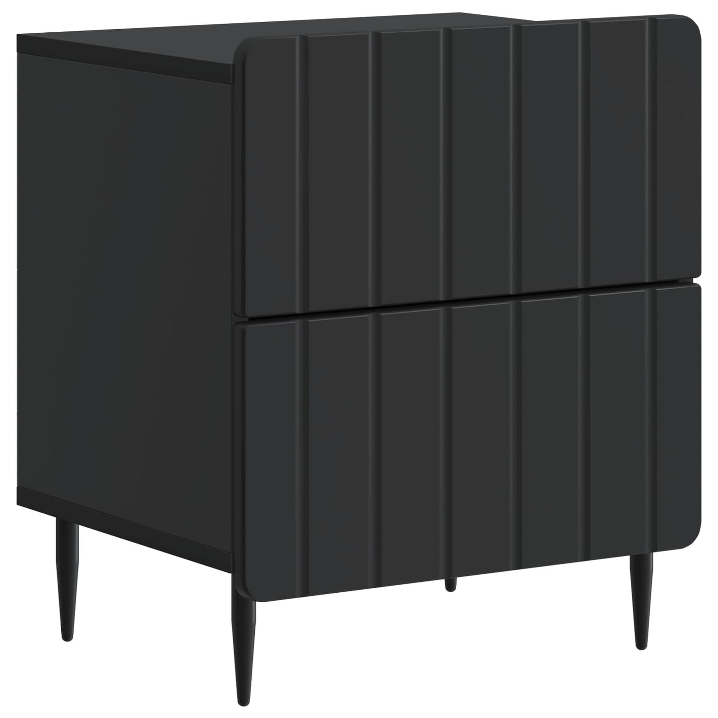 Bedside Cabinet 2 pcs Black 43 x 34.5 x 49.5 cm Engineered Wood