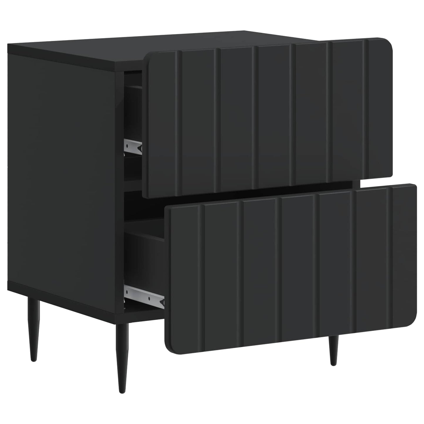 Bedside Cabinet 2 pcs Black 43 x 34.5 x 49.5 cm Engineered Wood