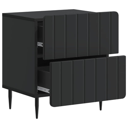 Bedside Cabinet 2 pcs Black 43 x 34.5 x 49.5 cm Engineered Wood