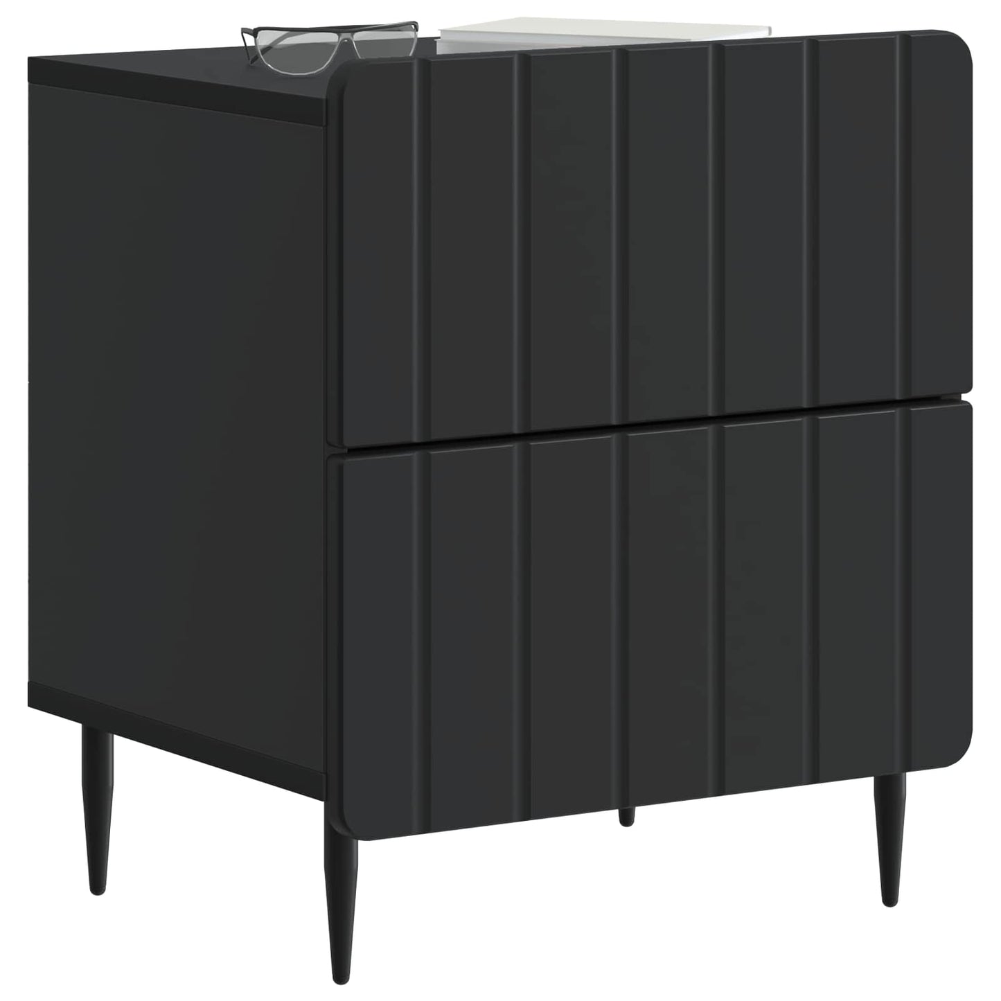 Bedside Cabinet 2 pcs Black 43 x 34.5 x 49.5 cm Engineered Wood