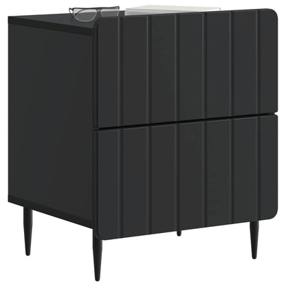Bedside Cabinet 2 pcs Black 43 x 34.5 x 49.5 cm Engineered Wood