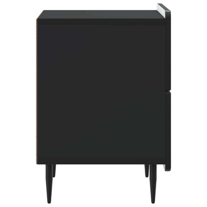 Bedside Cabinet 2 pcs Black 43 x 34.5 x 49.5 cm Engineered Wood