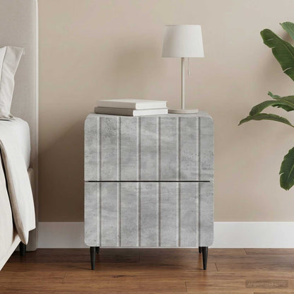 Bedside Cabinet with Drawer Concrete Grey 43 x 34.5 x 49.5 cm