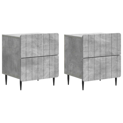 Bedside Cabinet 2 pcs Concrete Grey 43 x 34.5 x 49.5 cm
