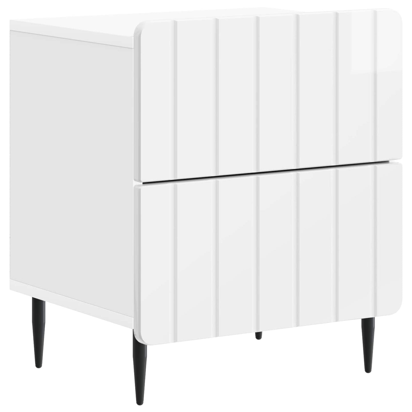 Bedside Cabinet High Gloss White 43 x 34.5 x 49.5 cm