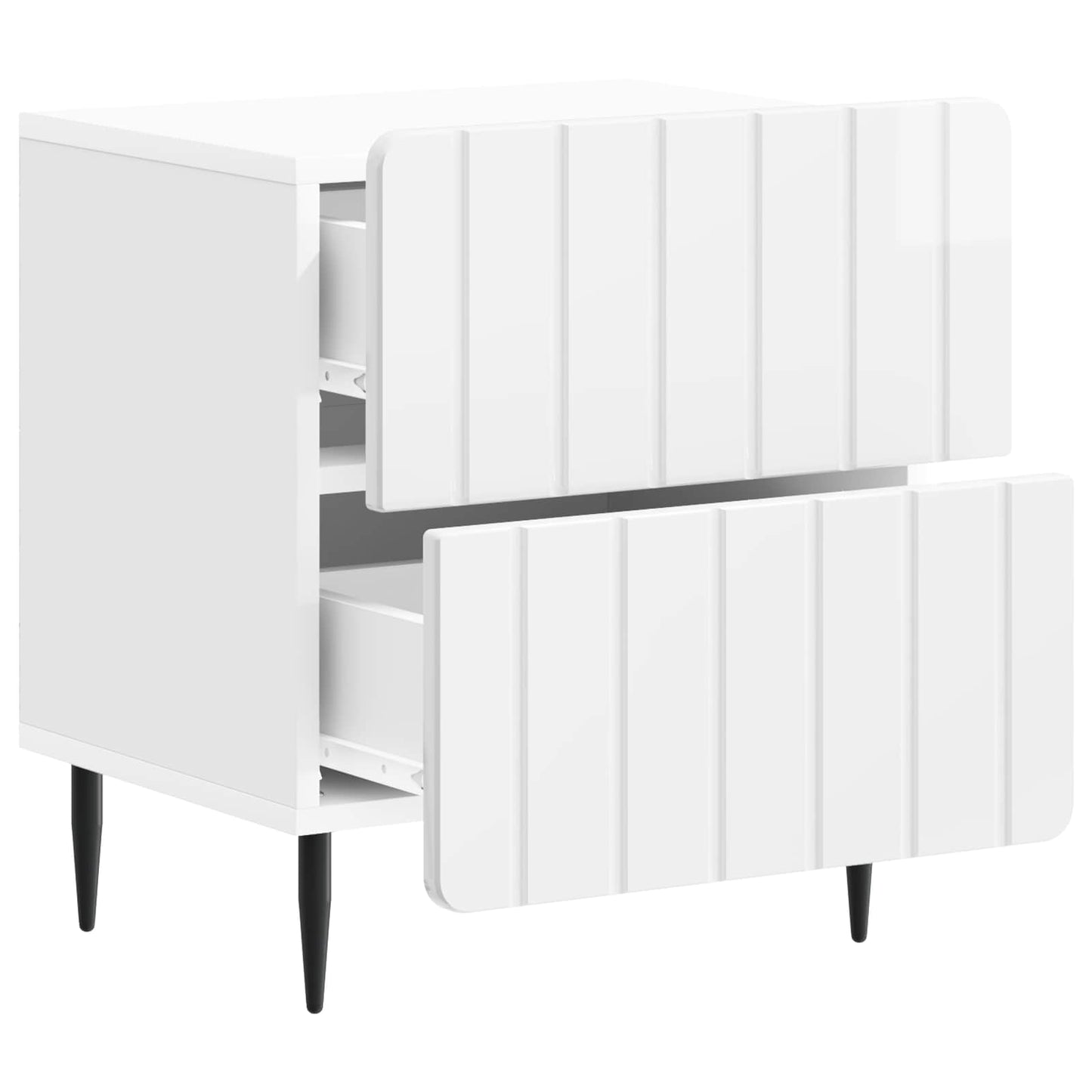Bedside Cabinet High Gloss White 43 x 34.5 x 49.5 cm