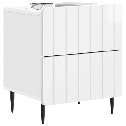 Bedside Cabinet High Gloss White 43 x 34.5 x 49.5 cm