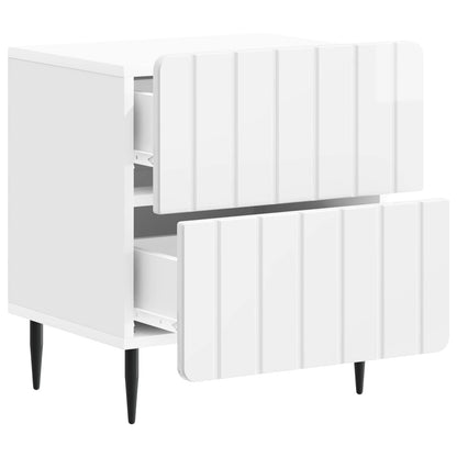 Bedside Cabinet 2 pcs High Gloss White 43 x 34.5 x 49.5 cm