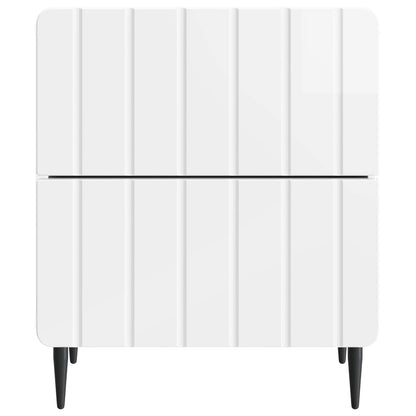 Bedside Cabinet 2 pcs High Gloss White 43 x 34.5 x 49.5 cm