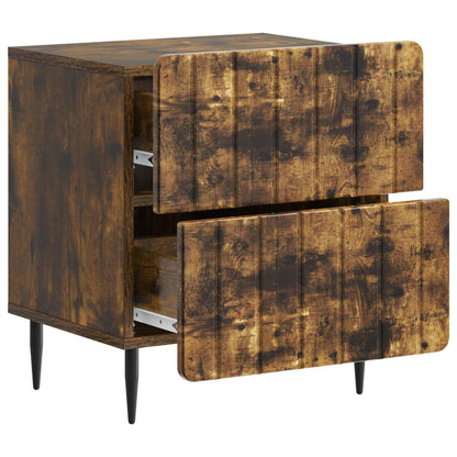 Bedside Cabinet 2 pcs Smoked Oak 43 x 34.5 x 49.5 cm