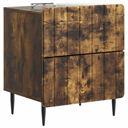 Bedside Cabinet 2 pcs Smoked Oak 43 x 34.5 x 49.5 cm