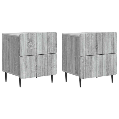 Bedside Cabinet 2 pcs Grey Sonoma 43 x 34.5 x 49.5 cm