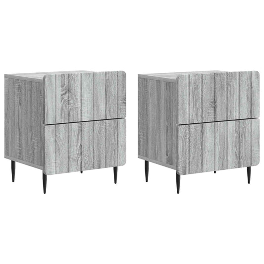 Bedside Cabinet 2 pcs Grey Sonoma 43 x 34.5 x 49.5 cm