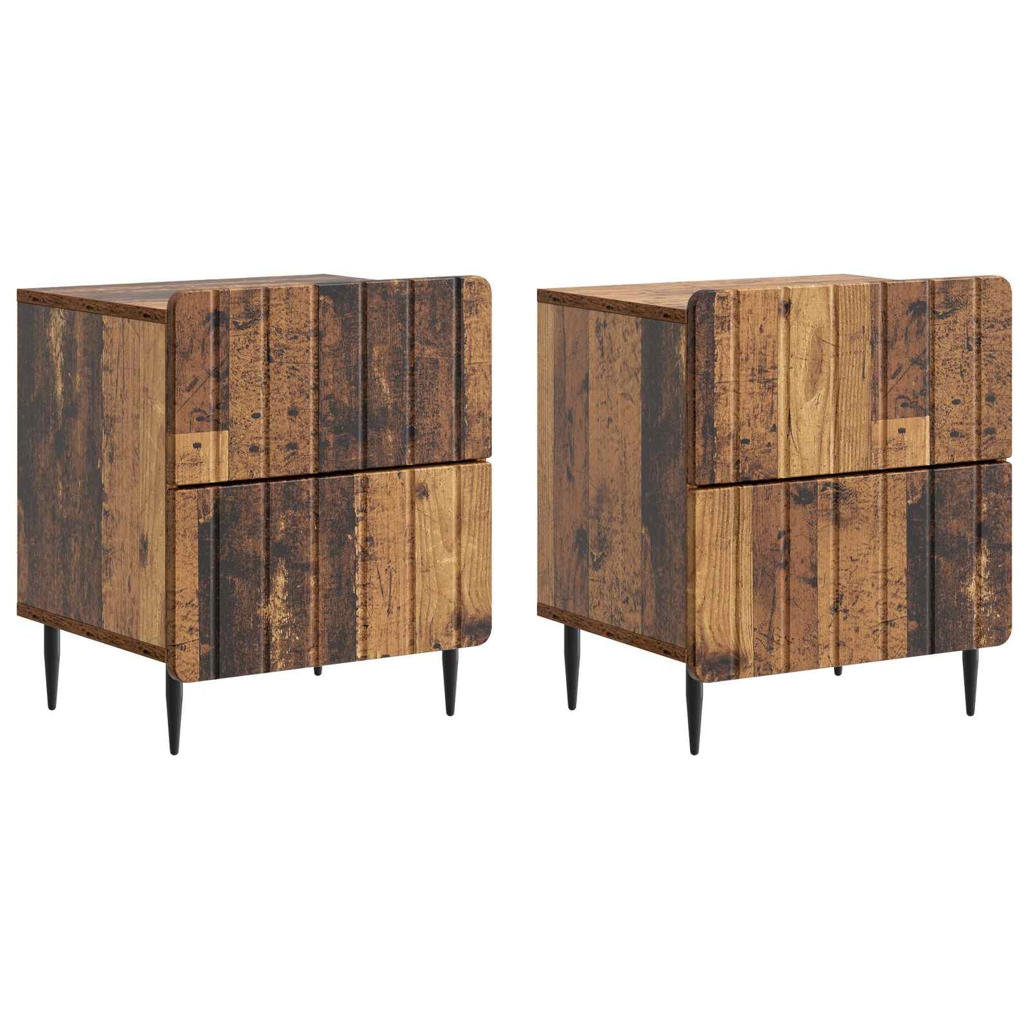 Bedside Cabinet 2 pcs Old Wood 43 x 34.5 x 49.5 cm