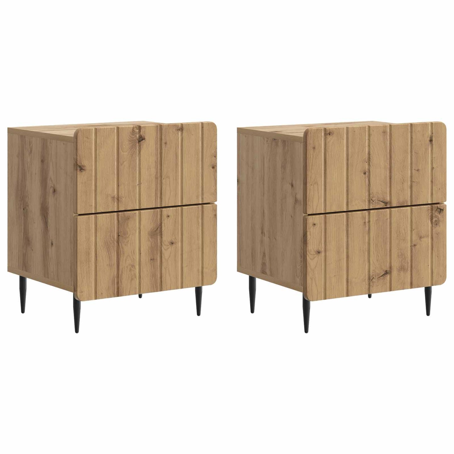 Bedside Cabinet 2 pcs Artisan Oak 43 x 34.5 x 49.5 cm