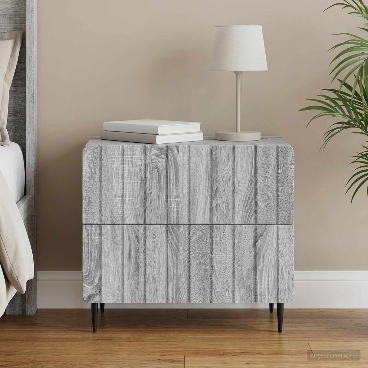 Bedside Cabinet Grey Sonoma 62 x 34.5 x 49.5 cm Engineered Wood