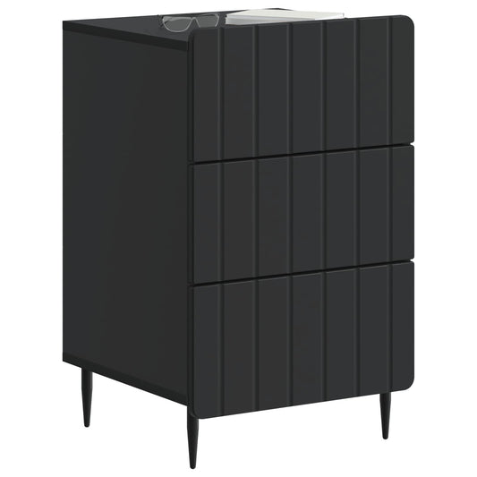 Bedside Cabinet Black 43x 41 x 68 cm Engineered Wood