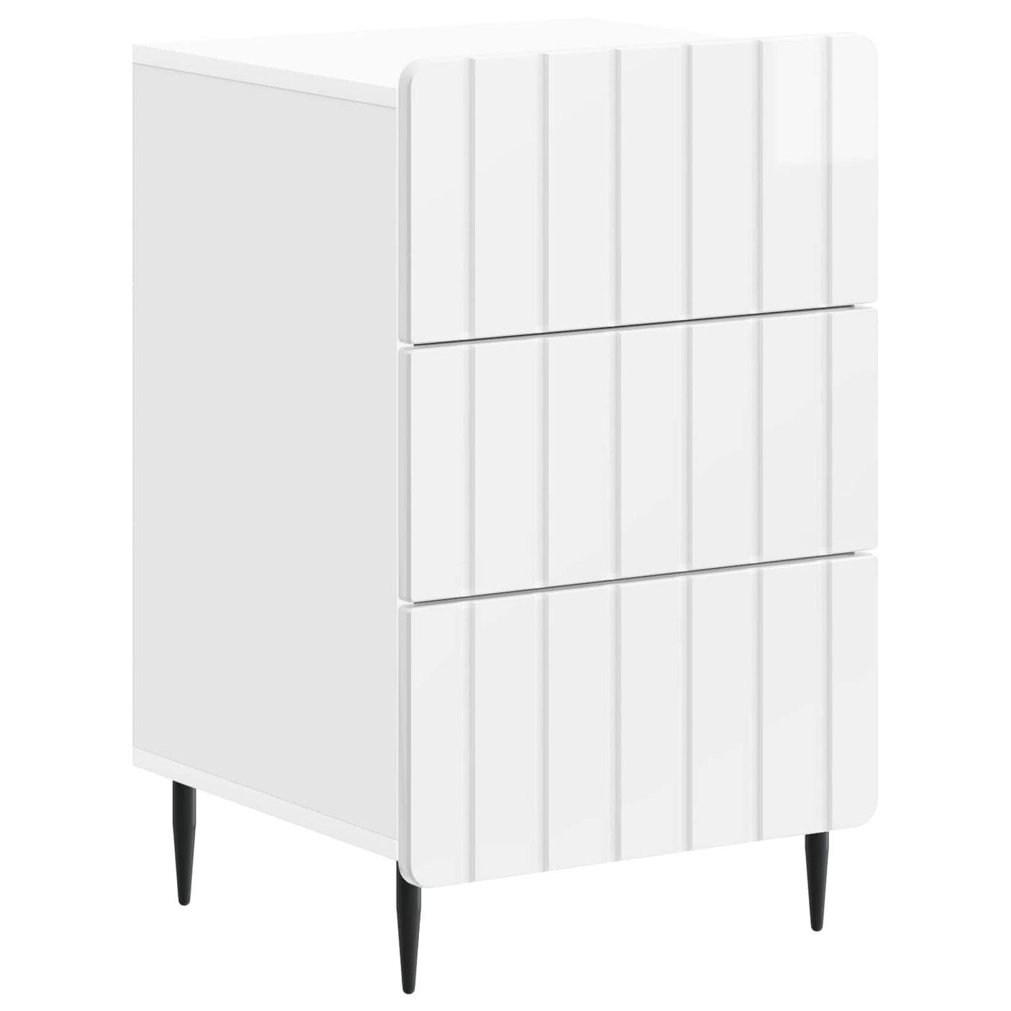 Bedside Cabinet High Gloss White 43x 41 x 68 cm Engineered Wood