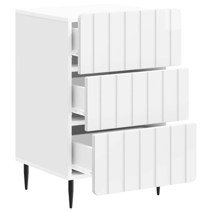 Bedside Cabinet High Gloss White 43x 41 x 68 cm Engineered Wood