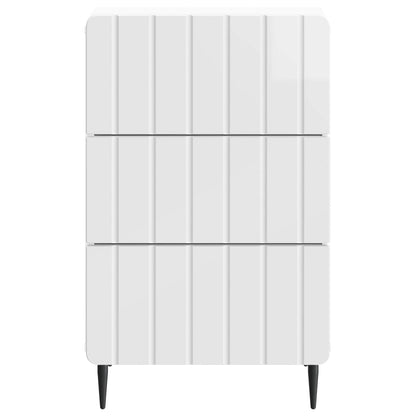 Bedside Cabinet High Gloss White 43x 41 x 68 cm Engineered Wood