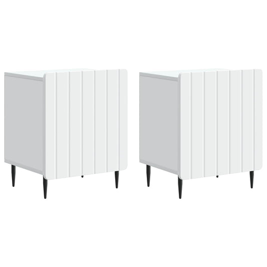 Bedside Cabinet 2 pcs White 43 x 34.5 x 52 cm Engineered Wood