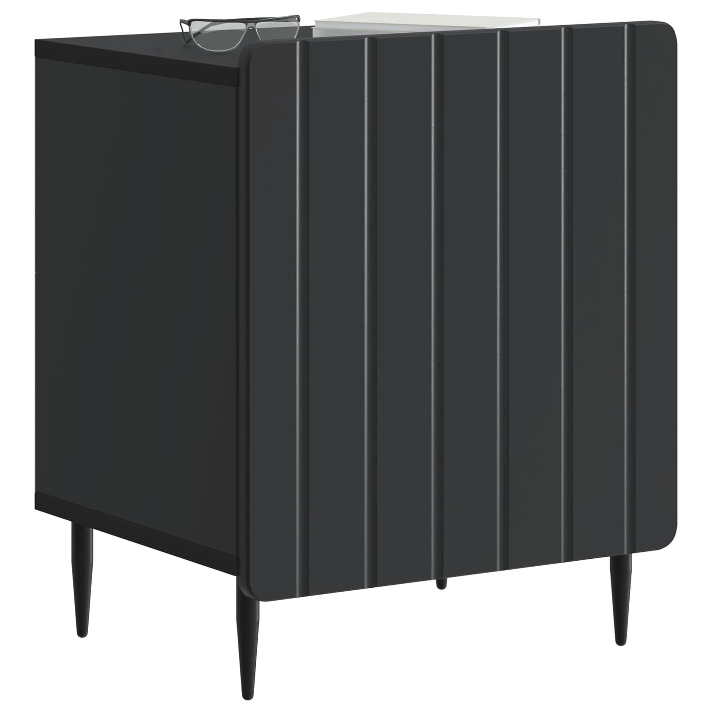 Bedside Cabinet Black 43 x 34.5 x 52 cm Engineered Wood