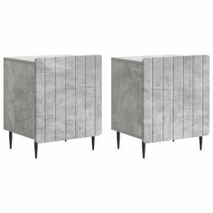 Bedside Cabinet 2 pcs Concrete Grey 43 x 34.5 x 52 cm
