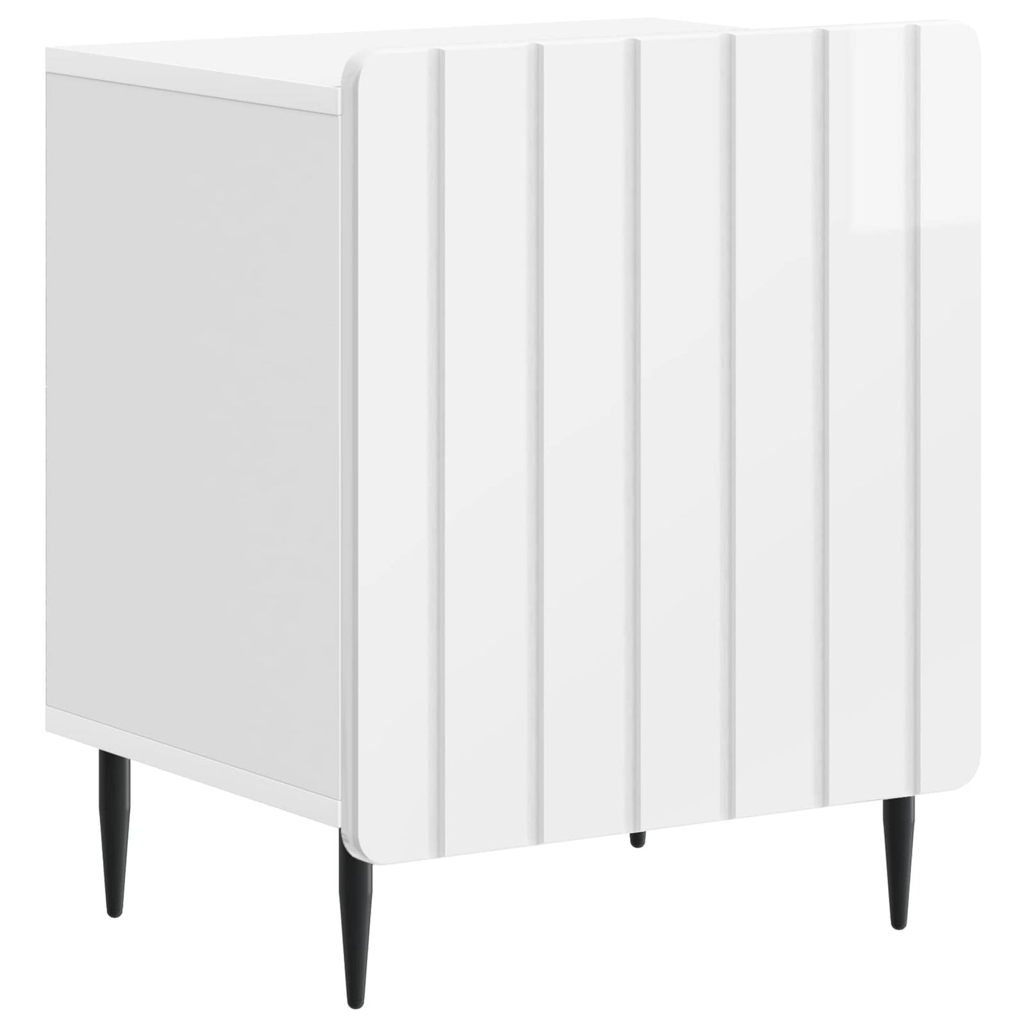 Bedside Cabinet High Gloss White 43 x 34.5 x 52 cm