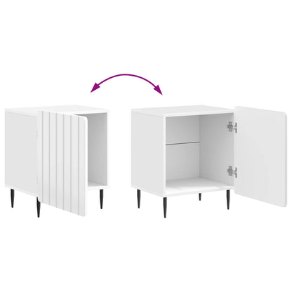 Bedside Cabinet High Gloss White 43 x 34.5 x 52 cm