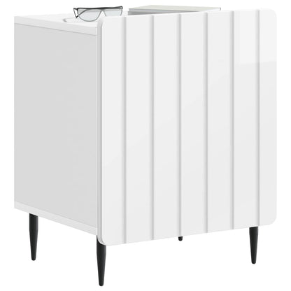 Bedside Cabinet High Gloss White 43 x 34.5 x 52 cm