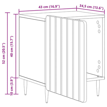 Bedside Cabinet High Gloss White 43 x 34.5 x 52 cm