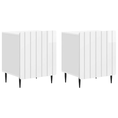 Bedside Cabinet 2 pcs High Gloss White 43 x 34.5 x 52 cm