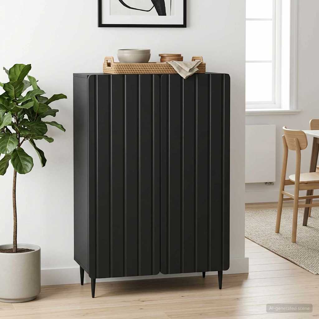 Sideboard Black 66 x 34.5 x 92 cm Engineered Wood
