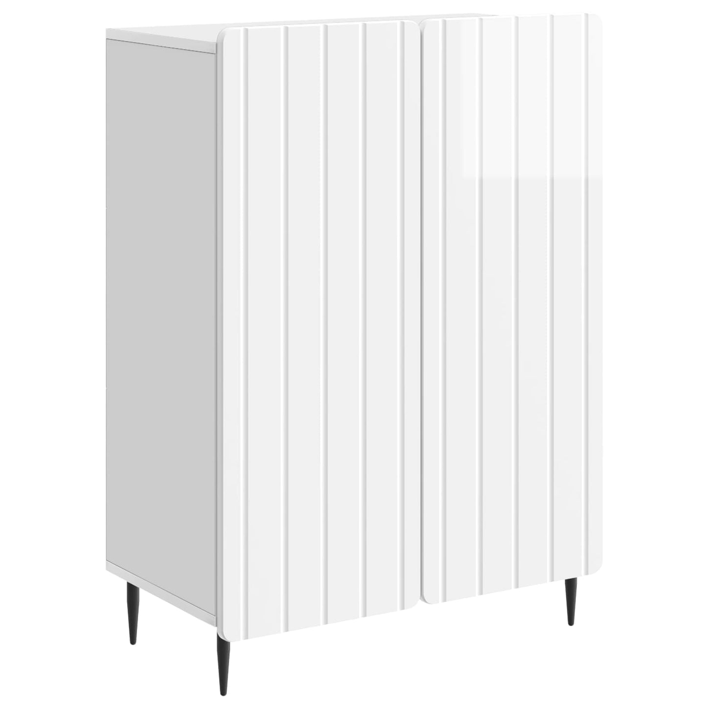 Sideboard High Gloss White 66 x 34.5 x 92 cm Engineered Wood